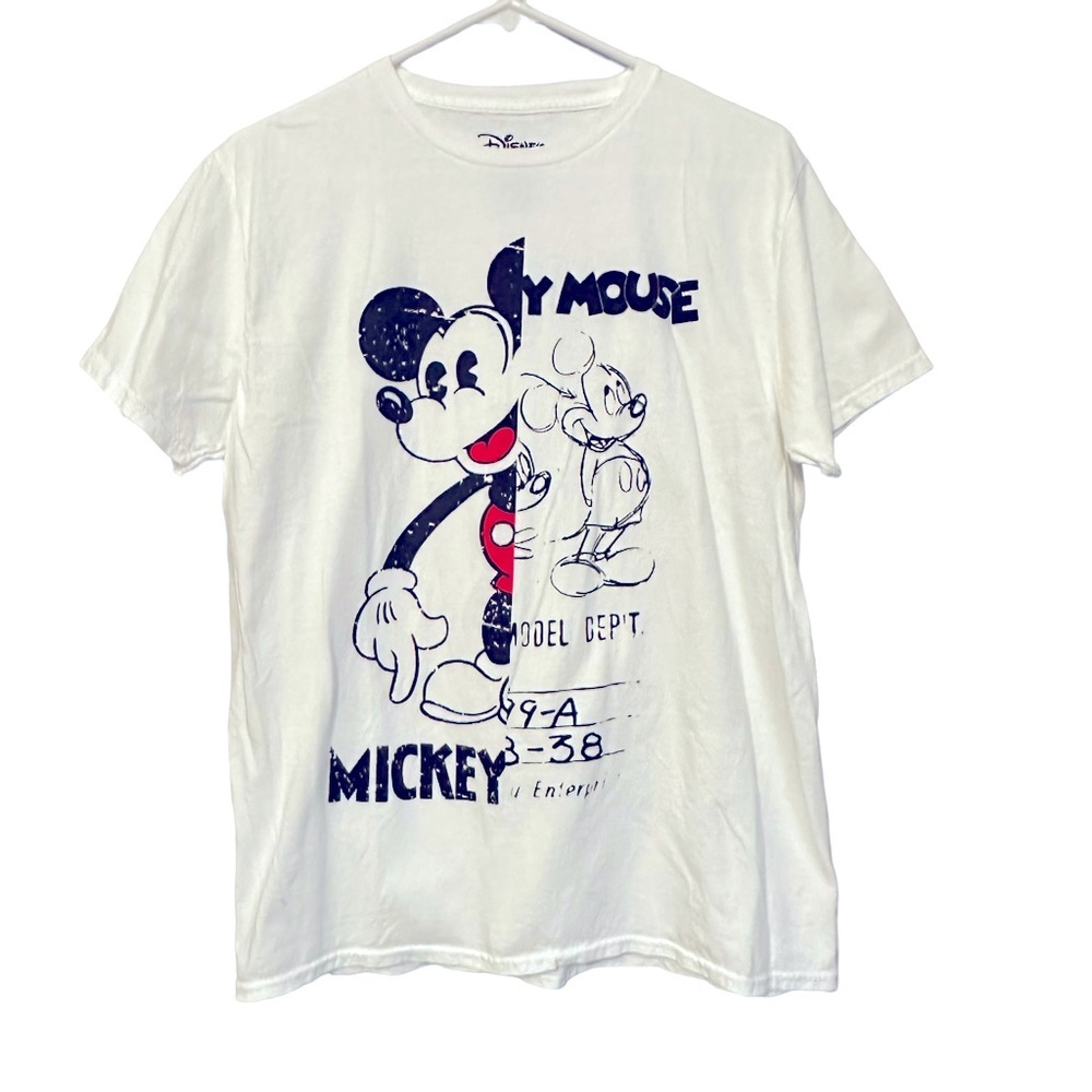 Disney Mickey Mouse Vintage Style Half & Half‎ T-Shirt Size Large